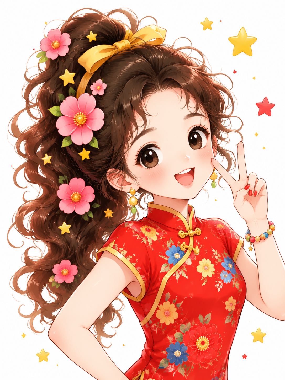 卡通国风少女插画