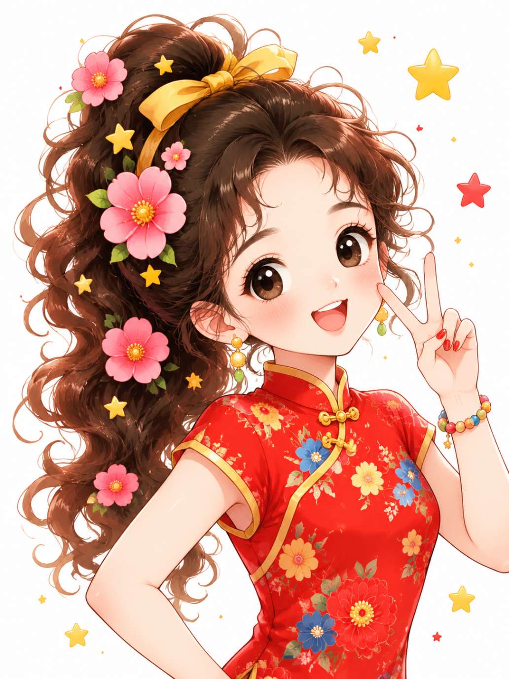卡通国风少女插画